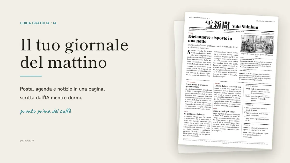 Il tuo giornale del mattino scritto dall'IA